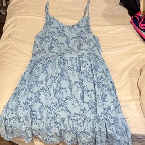 Blue Cactus Print Sundress